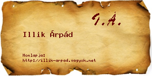 Illik Árpád névjegykártya